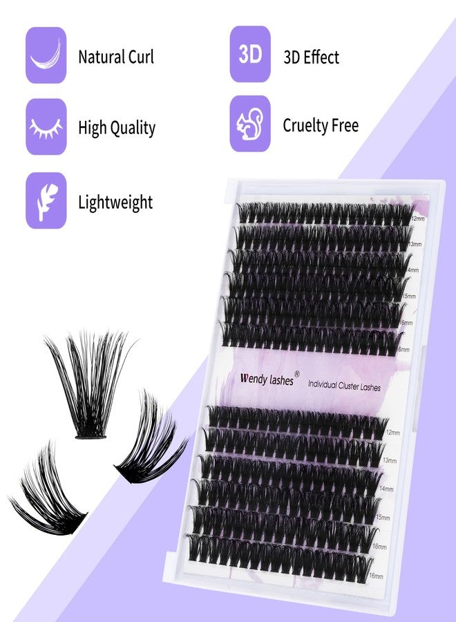WENDY LASHES Lash Clusters 60D/80D Eyelash Clusters Fluffy DIY Lash Extensions Wispy D Curl Lashes Clusters Mixed Length 12-16mm Fluffy Individual Lash Clusters Eyelash Extensions for DIY Lashes at Home - Image 3